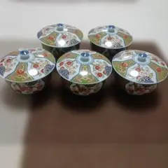 有田焼・牡丹鳳凰図高台蓋付湯呑5個セット・新品未使用 - メルカリ