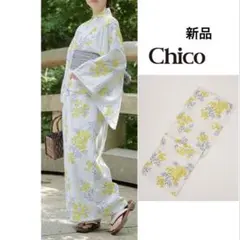 《新品》Chico チコ　浴衣　ミモザ柄 イエロー　花柄のサムネイル