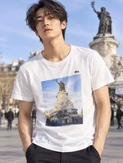 LACOSTE フォトプリント Tシャツ ホワイト