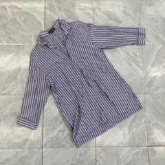 field/dream シャツ ストライプ柄 長袖 ロング丈 ゆったり Mサイズ