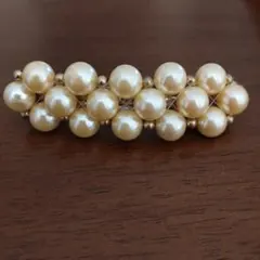 とき⭐️様専用　パール付きヘアバレッタ　12cm 　クリップ バレッタ パール
