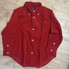 Ralph Lauren 赤 コーデュロイ ボタンダウンシャツ100