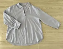 UNIQLO スキッパーシャツ ライトブルー M