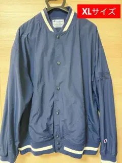 Champion チャンピオン スタジャン風 ナイロンジャケット XL ネイビー
