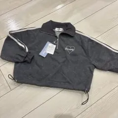 ハーフジップスウェット グレー 120cm 女の子　ギャル 裏起毛