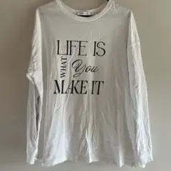 ホワイト 長袖Tシャツ M レディース