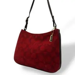 COACH Hobo Signature Wool Lether Handbag