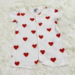 petit bateau オーガニックコットン ハート柄ロンパース 80cm