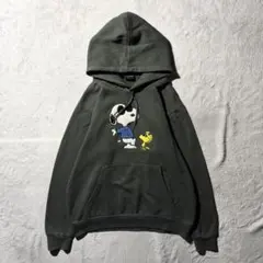 【Y8450】PEANUTS パーカー　フーディー　サイズL カーキ