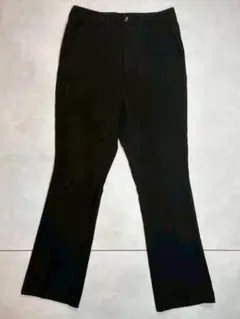 Loose センタープレス ハイウエスト セミフレアパンツ 黒 美品のサムネイル