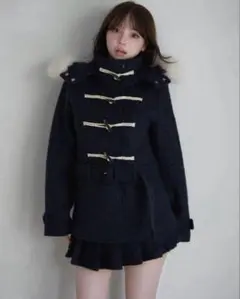 andmary Nicole fur belt jacket skirt M