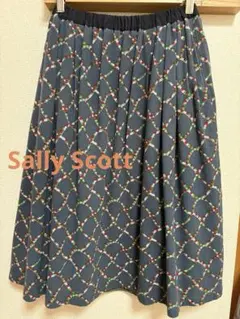 2645☆Sally Scott フレアスカート 鳥柄 ネイビー サイズ7 - メルカリ