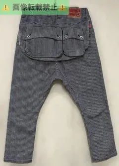 美品 ネイタルデザイン G55 サルエルフラップデニムパンツ ヒッコリー