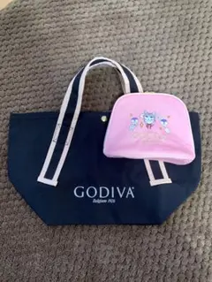 GODIVA ゴディバ 猫 刺繍 ポーチ ミニトートバッグ