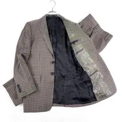 【美品】ポールスミス スーツ セットアップ 裏地柄 総裏 チェック ブラウン
