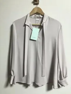 アクアガール ボウタイ リボン ブラウス ピンクベージュ 36