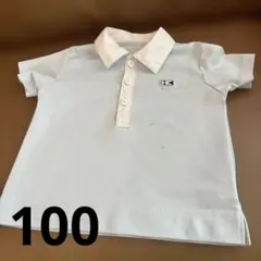 水色 ロゴ 半袖ポロシャツ