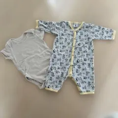 動物柄コットンロンパース