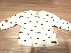プティマイン トミカ 車柄 ワッフル長袖Tシャツ 80