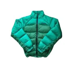 【最終値下げ】Columbia グリーンダウンジャケット　ドローコード付き