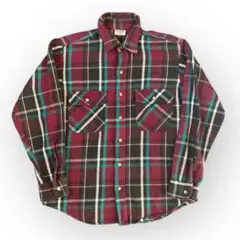 ダ*ヲ様 90s USA製 five brother パープル系 ヘビー ネルシ