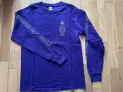 古着　ビンテージ　袖プリントロングスリーブTシャツ　パープル色　ハーレー