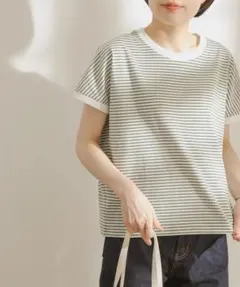 FORK&SPOON ボーダーワイドTシャツ オーガニックコットンのサムネイル