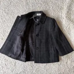 美品✨バーバリーロンドン　ポンチョ風ショートコート　ノバチェック ダークグレー