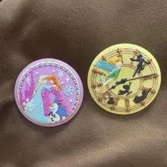 Disney 食玩　刺繍　缶バッチ