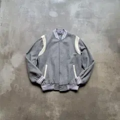 90sビンテージスタジャン ライトグレーアイボリーユニセックス