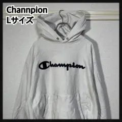【チャンピオン】リバースウィーブ　パーカー　デカロゴ　白ホワイト　ビッグロゴF6