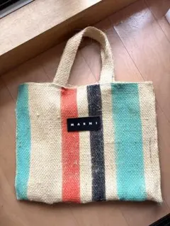 MARNI マルニ トートバッグ ストライプ 麻素材 | Mercari
