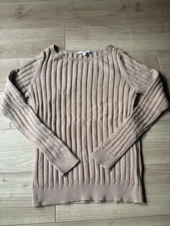 【美品】UNIQLO エクストラファインメリノリブクルーネックセーター　L