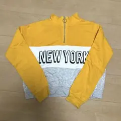 akiki様 ニューヨークプリント ハーフジップ トレーナー