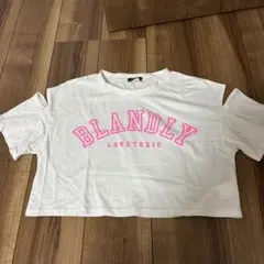 lovetoxic ロゴ Tシャツ 肩出し　ホワイト　150 ラブトキ