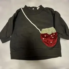 petit main 黒 トレーナー 90