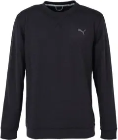 プーマゴルフ　ヘザークルーネックシャツ　ブラック　裏ソフト起毛