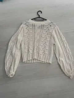 ZARA ケーブル編みレースセーター Sサイズ クリーム色