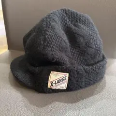 X-LARGE ニットキャップ つば付き ブラックのサムネイル