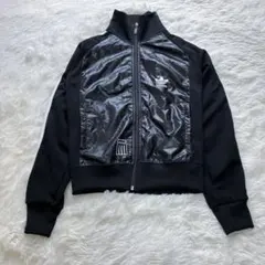 (希少) adidas アディダス トレフォイル 切替 トラックジャケット 黒