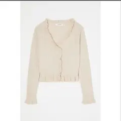 MOUSSY RIB FRILL L／S カーディガン
