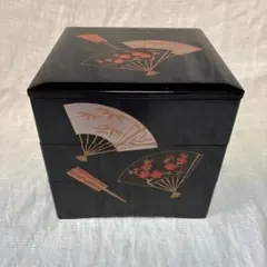扇子模様の黒漆塗り4段重箱 未使用・新品】扇子模様の黒漆塗り4段重箱 - メルカリ