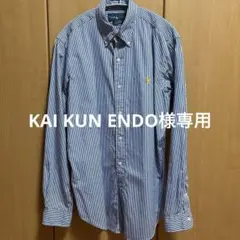 RalphLaurenラルフローレンBDシャツ青ストライプブルーS/P M〜L