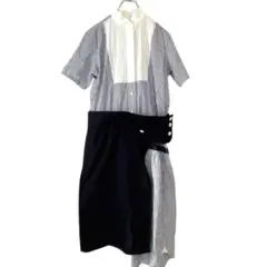 sacai サカイ ニット×シャツワンピース ストライプ ドッキング Mサイズ