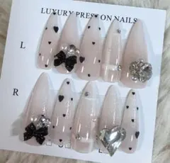 ネイルチップ　ホロ　ハート　ベイビーブーマー　ワンホン　スナ系　韓国