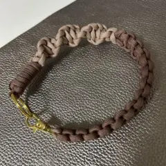 パラコード スマホストラップ ハンドメイド　モカブラウン×ピンクベージュ