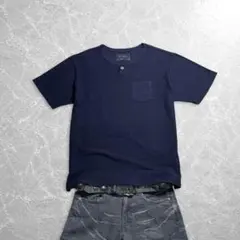 eddie bauer navy rib henley tee y2k cboyのサムネイル