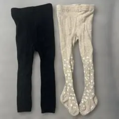 テータテート　タイツ・黒レギンス　2枚セット　85