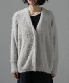 SALON adam et rope シャギーニットカーディガン