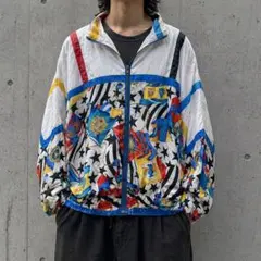 90s 総柄ナイロンジャケット 派手 古着 L - メルカリ